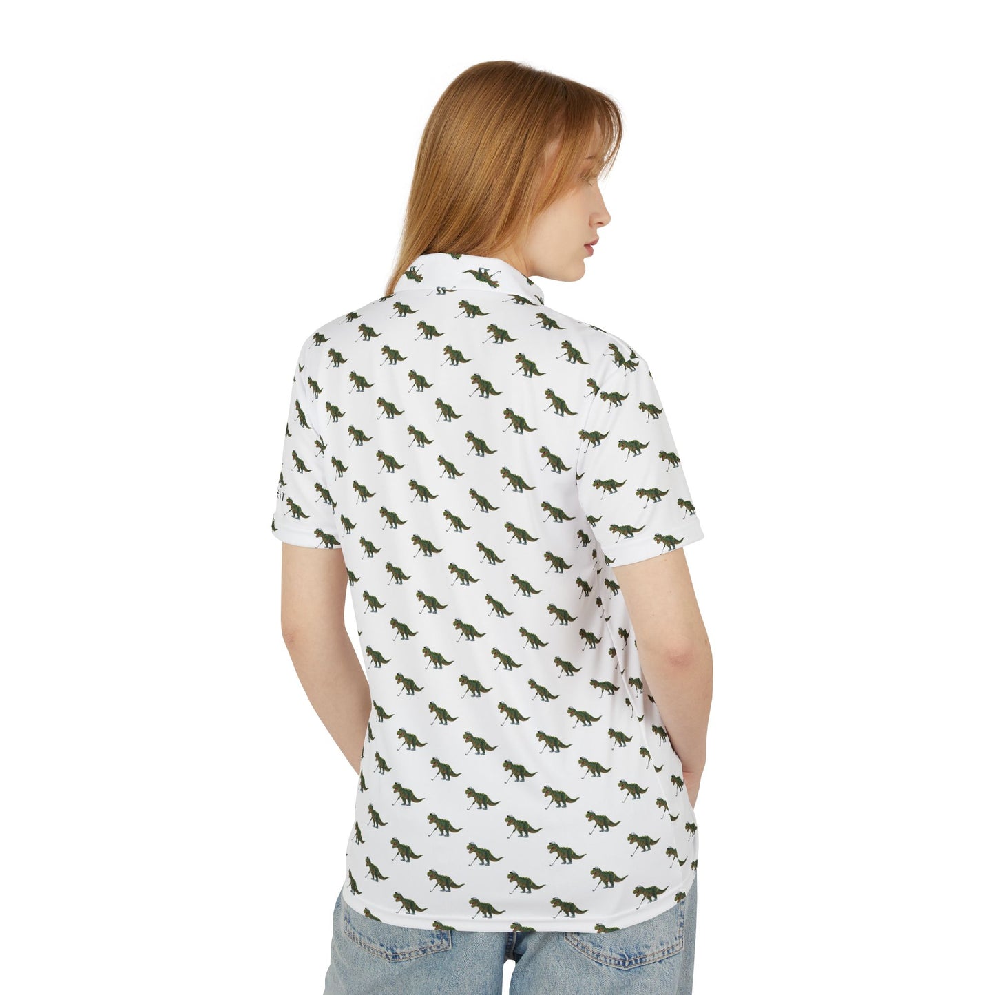 Dinosaur Print Unisex Polo Shirt - Fun and Stylish Casual Wear