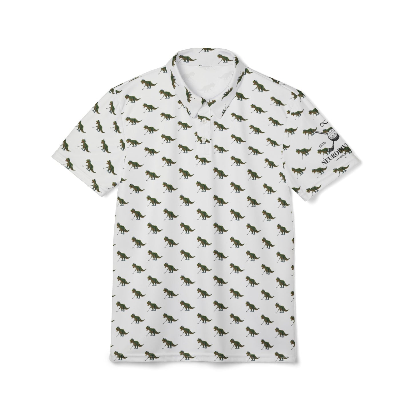 Dinosaur Print Unisex Polo Shirt - Fun and Stylish Casual Wear